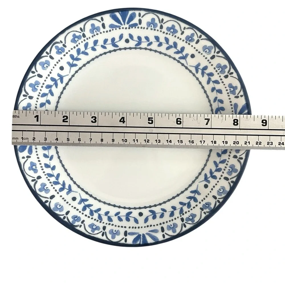 Corelle Portofino Salad Plates Italian Coastal Blue White 8.5